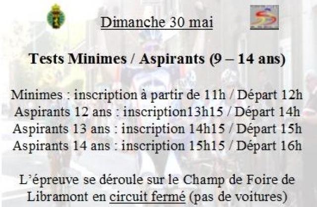 Test pour Minimes/Aspirants